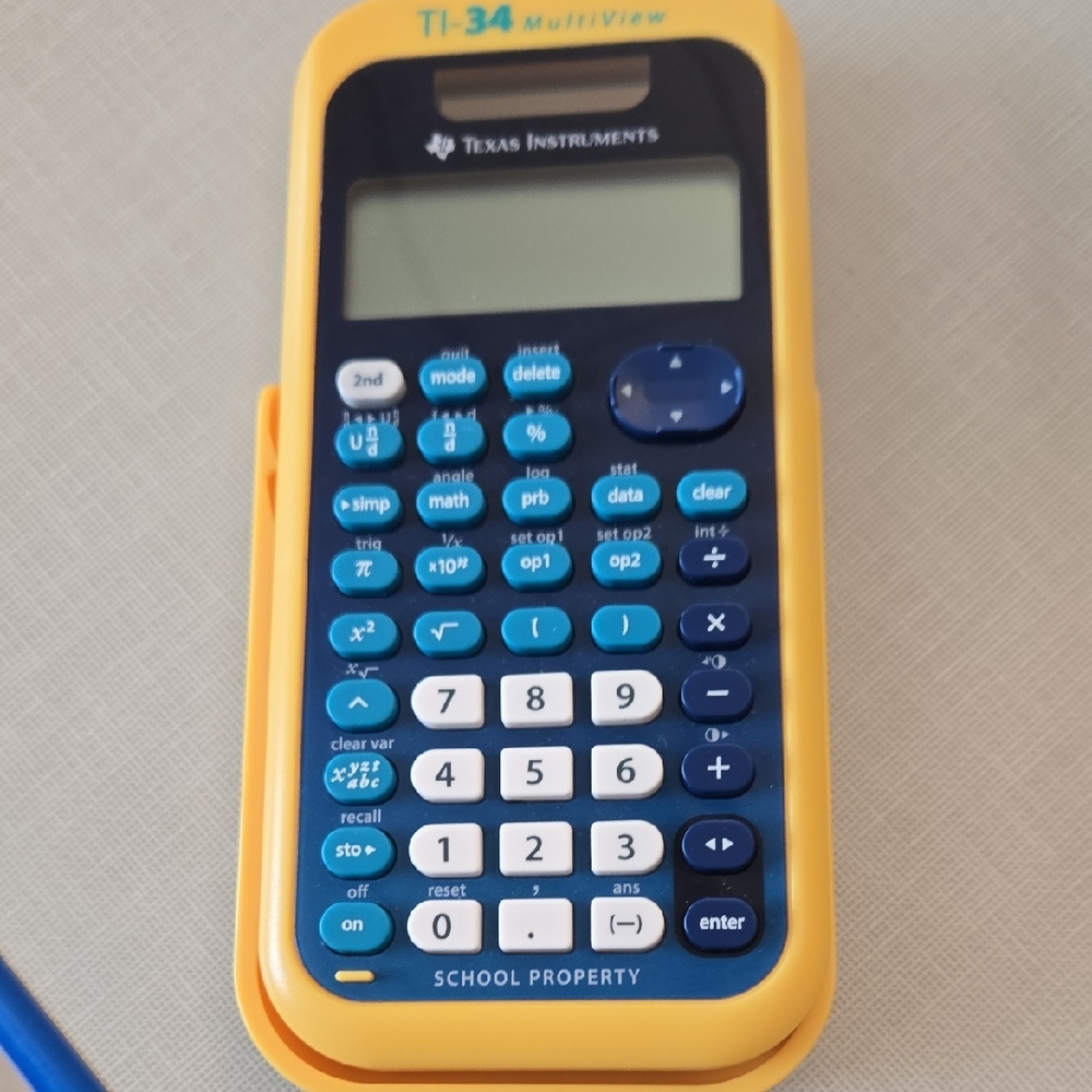 Texas Instruments TI-34 MultiView Calculator - Yellow and Dark Blue